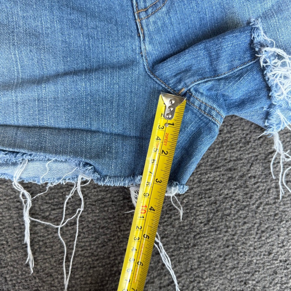 Lauren Ralph‎ Lauren Medium Wash Denim Cut Off Shorts Raw Hem Blue Size 8 VTG - Picture 7 of 9